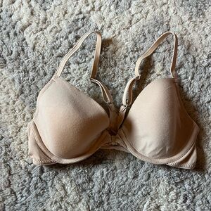 Beige Racerback Front Close Bra